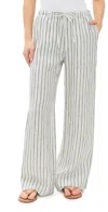 Faherty Santa Cruz Linen Wide Leg Pants Oceanside Stripe In Oceanside Stripe
