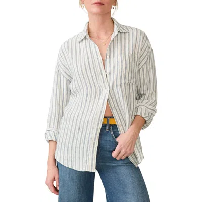 Faherty Santa Cruz Stripe Linen Button-up Shirt