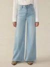 Faherty Saturday Denim Wide Leg Ankle Pants In West Cove Wash