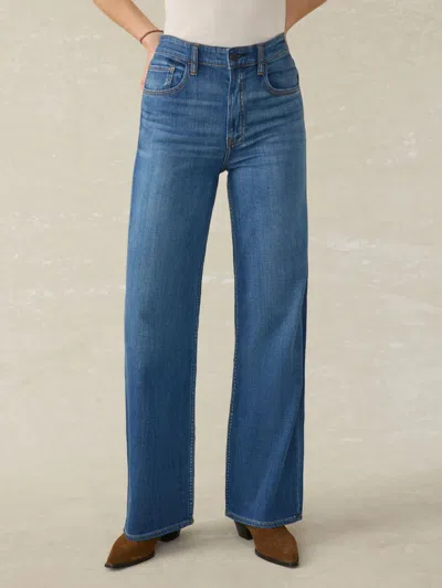 Faherty Saturday Denim Wide Leg Pants In Indigo Coast Wash