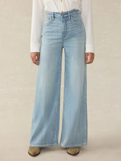 Faherty Saturday Denim Wide Leg Pants In West Cove Wash