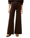 Faherty Saturday High Rise Wide Leg Jeans In Chocolate Brown In Brown