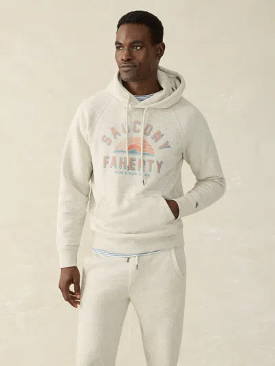 Faherty Saucony Fleece Hoodie In Antique Ivory Heather