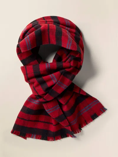 Faherty Fireplace Plaid Scarf In Leary Plaid