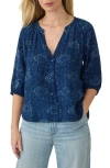 Faherty Seacliff Print Organic Cotton Top In Blue