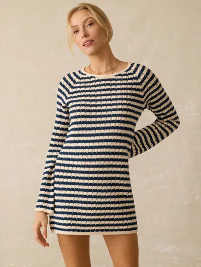 Faherty Seacoast Crochet Long-sleeve Dress