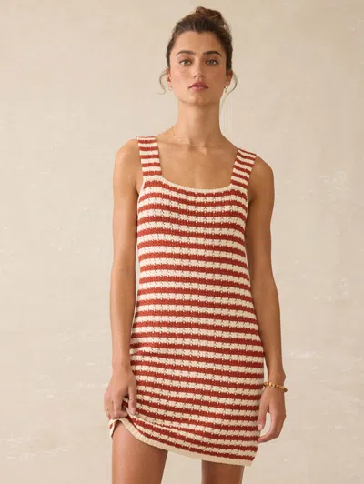 Faherty Seacoast Crochet Sleeveless Dress In Sand