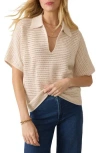 Faherty Seacoast Open Stitch Cotton Polo In Neutral