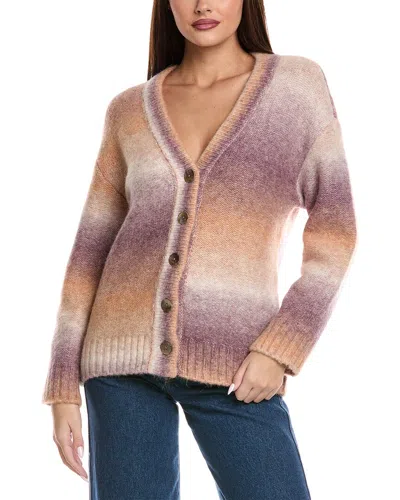 Faherty Seaside Spacedye Cardigan In Amethyst Dusk