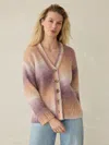 Faherty Seaside Spacedye Cardigan In Amethyst Dusk