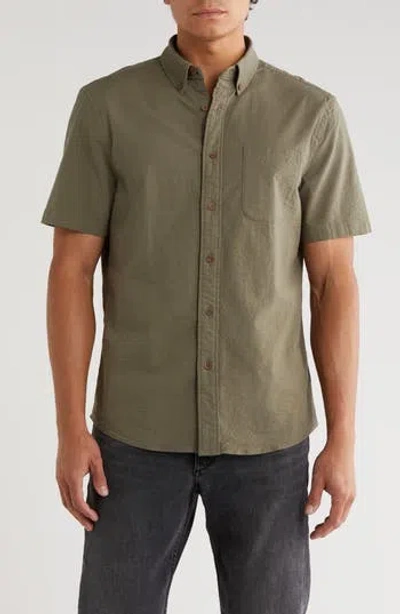 Faherty Seersucker Button-up Shirt In Green