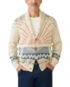 Faherty Shawl Collar Cardigan Sweater In Sand Island