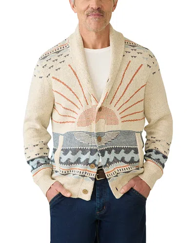 Faherty Shawl Collar Cardigan Sweater In Sand Island