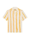Faherty Short Sleeve Shibori Palma Linen Shirt In Multi