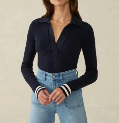 Faherty Shiloh Cashmere-blend Sweater Polo In Black