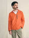Faherty Shorelite Packable Anorak Jacket In Isle Orange