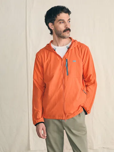 Faherty Shorelite Packable Anorak Jacket In Isle Orange