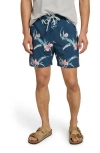 Faherty Shorelite Performance Swim Trunks In Navy Island Orchid
