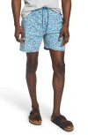 Faherty Shorelite Performance Swim Trunks In Seafoam Beach Blossom