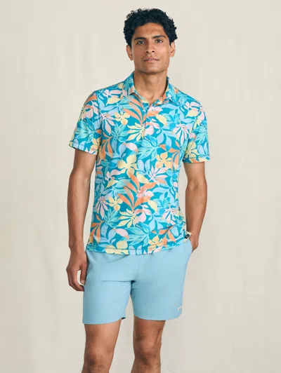 Faherty Shorelite Short-sleeve Tech Polo Shirt In Summer Blooms