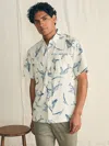 Faherty Shorelite Air Short Sleeve Performance Button-up Shirt In Cream Island Fish