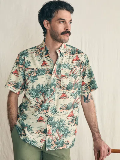 Faherty Shorelite Short-sleeve Tech Shirt In Scenic Safari