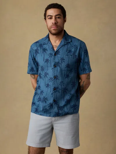 Faherty Short-sleeve Breeze Camp Shirt In Blue