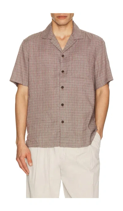 Faherty Short Sleeve Breeze Camp Shirt In Brown