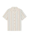 Faherty Short Sleeve Breeze Camp Shirt In Beige