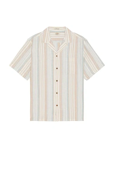 Faherty Short Sleeve Breeze Camp Shirt In Beige