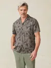 Faherty Short-sleeve Breeze Camp Shirt In Graphite Rainforest