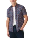 Faherty Short-sleeve Breeze Shirt In Berry Navy Floral
