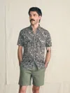 Faherty Breeze Short Sleeve Button-down Shirt In Black Kaula