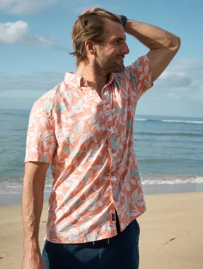 Faherty Short-sleeve Breeze Shirt In Ginger Floral