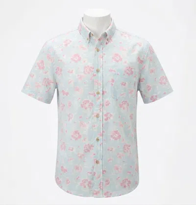 Faherty Short Sleeve Breeze Shirt In Clear Waters Blossom In Pink