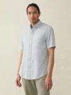 Faherty Short Sleeve Stretch Playa Shirt South Pacific Geo In Sky Blue Frond