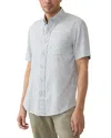 Faherty Short Sleeve Stretch Playa Shirt South Pacific Geo In Sky Blue Frond