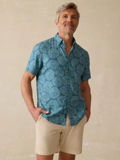 Faherty Short-sleeve Breeze Shirt In Stormy Sea Floral
