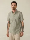 Faherty Short-sleeve Breeze Shirt In Sundried Sage Emblem