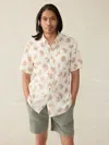 Faherty Short-sleeve Breeze Shirt In Sunlit Palm & Waves