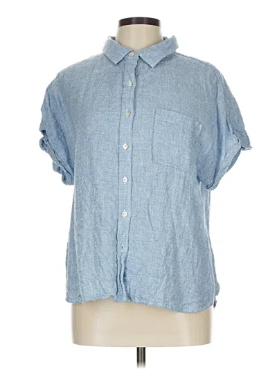 Pre-owned Faherty Short Sleeve Button Down Shirt In Blue