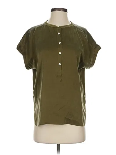 Pre-owned Faherty Short Sleeve Button Down Shirt In Green