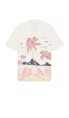 Faherty Short Sleeve Cabana Towel Terry Shirt In Cream