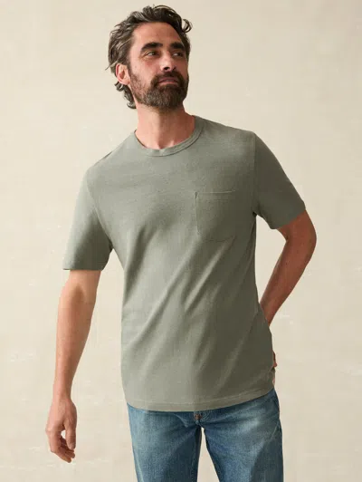 Faherty Short-sleeve Hemp Blend T-shirt In Olive Dusk