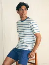 Faherty Short-sleeve Indigo Pocket T-shirt In Indigo Tide Stripe