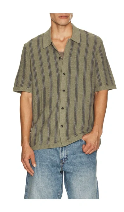 Faherty Short Sleeve Knitted Shirt In Green