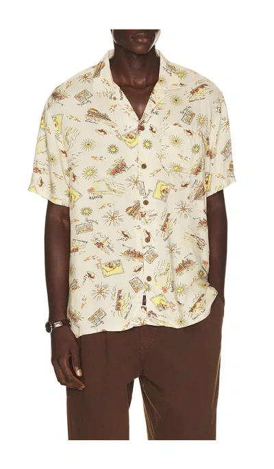 Faherty Short Sleeve Kona Camp Shirt In Wave Breaks Scenic