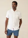 Faherty Ss Mesa Shirt In Bright White Basketweave
