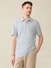 Faherty Movement Short Sleeve Polo Shirt In Long Valley Stripe