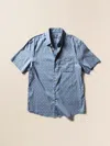 Faherty The Movement Geometric Print Short Sleeve Button-up Shirt